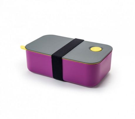 Ланч-бокс "Bradex", с одним отделением и разделителем, цвет: фиолетовый, серый, 19,5 х 6,5 х 11,5 см