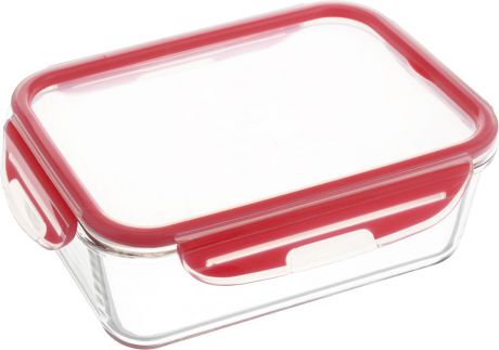 Контейнер для продуктов Herevin "Fresh & Store", цвет: прозрачный, красный, 900 мл