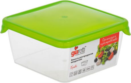 Емкость для продуктов Giaretti "Браво", цвет: прозрачный, салатовый, 0,45 л