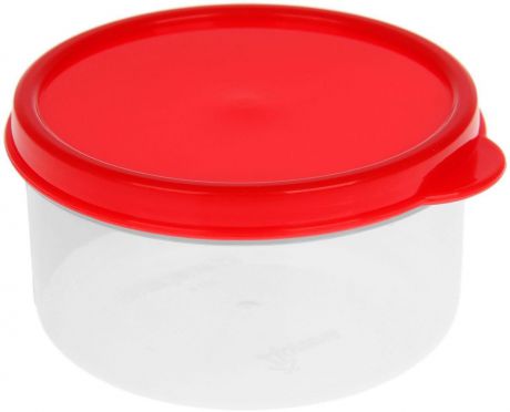 Контейнер пищевой "Доляна", круглый, цвет: красный, 150 мл