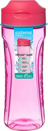 Бутылка для воды Sistema "Тритан", цвет: красный, 600 мл