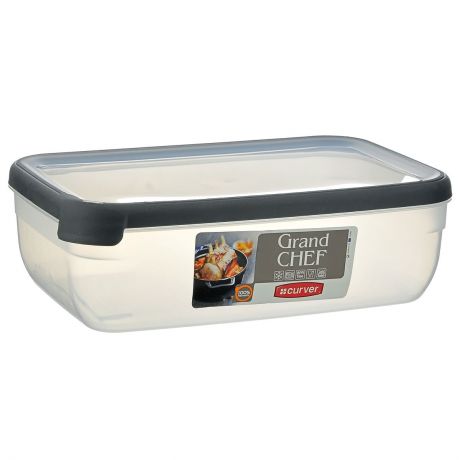 Емкость для заморозки и СВЧ Curver "Grand Chef", цвет: серый, 4 л