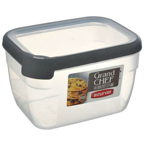 Емкость для заморозки и СВЧ Curver "Grand Chef", цвет: серый, 2,4 л