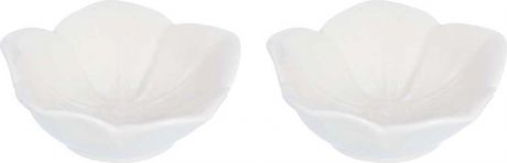 Розетка для варенья Elan Gallery "Распустившийся цветок", цвет: белый, 10,5 х 10,5 х 3 см, 2 шт
