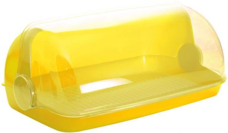 Хлебница Plastic Centre "Пышка", цвет: желтый, прозрачный, 32,5 х 22 х 17 см