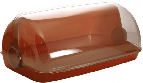 Хлебница Plastic Centre "Пышка", цвет: коричневый, прозрачный, 32,5 х 22 х 17 см