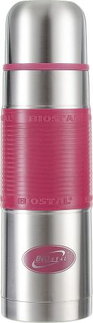 Термос "Biostal", цвет: розовый, стальной, 0,75 л