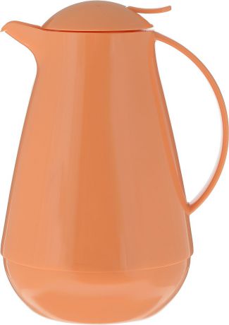 Термос с крышкой-дозатором "Family", цвет: оранжевый, 1 л.