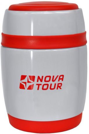 Термос Nova Tour "Ланч 380", цвет: серый, красный, 0,38 л