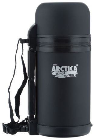 Термос "Арктика", с чашей, цвет: черный, 1 л