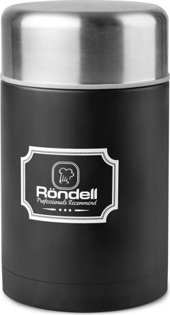 Термос для еды Rondell Picnic, цвет: черный, с внутренним контейнером, 800 мл