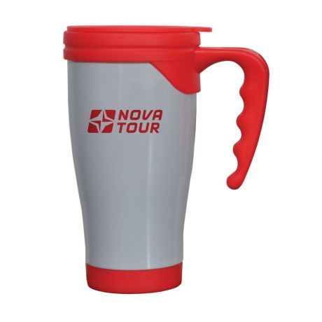 Термокружка Nova Tour "Сильвер", цвет: серый, красный, 0,4 л
