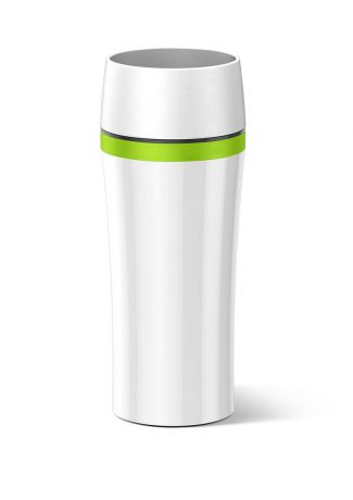 Термокружка Emsa "Travel Mug Fun", цвет: белый, зеленый, 360 мл
