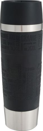 Термокружка Emsa "Travel Mug Grande", цвет: черный, стальной, 500 мл
