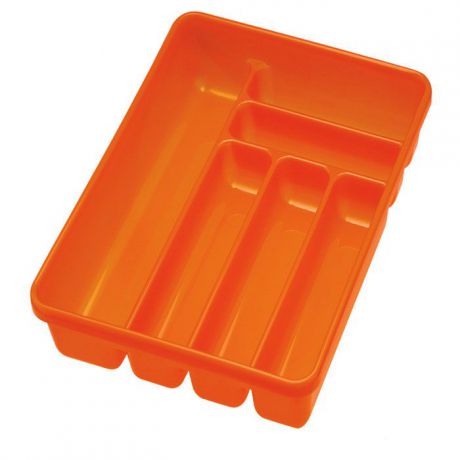 Лоток для столовых приборов "Cosmoplast", 6 отделений, цвет: оранжевый