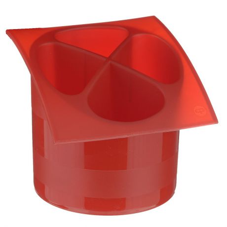 Подставка для столовых приборов "Cosmoplast", цвет: красный, диаметр 14 см