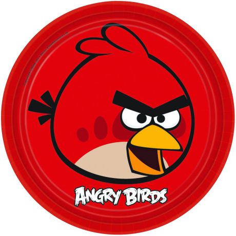 Amscan Тарелка Angry Birds цвет красный 8 шт