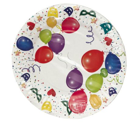 Набор тарелок Paterra "Детский праздник", бумажные, диаметр 18 см, цвет в ассортименте, 6 шт