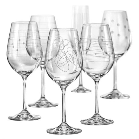 Набор бокалов для вина Bohemia Crystal "Виола. Elements", 450 мл, 6 шт