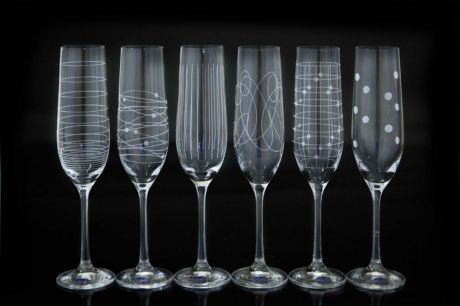 Набор бокалов для шампанского Bohemia Crystal "Виола. Elements", 190 мл, 6 шт