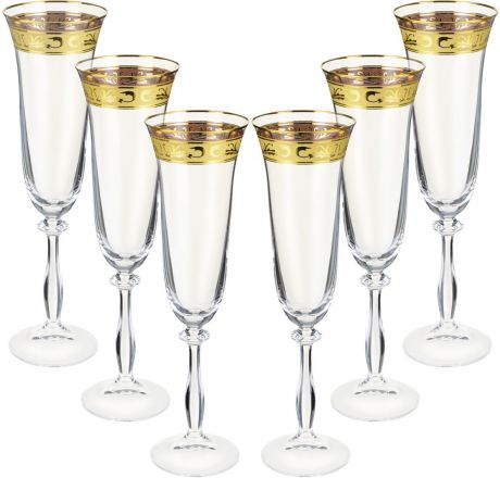 Набор бокалов для шампанского Bohemia Crystal Angela, БКС0228, 190 мл, 6 шт