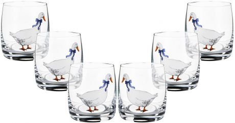 Набор стаканов для виски Bohemia Crystal "Ideal. Гуси", 290 мл, 6 шт. БКС0083