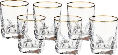 Набор стаканов для водки Bohemia Crystal "Barline Trio. Золото", 60 мл, 6 шт
