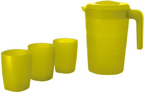 Набор питьевой Plastic Centre "Фазенда", цвет: желтый, 4 предмета