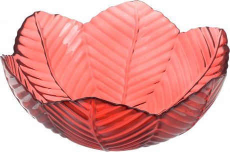 Салатник NiNaGlass "Верна", цвет: рубиновый, 20 х 20 х 8,5 см