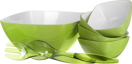 Набор для салата Emsa "Vienna", цвет: зеленый, белый, 7 предметов