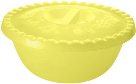 Салатник Plastic Centre "Фазенда", с крышкой, цвет: желтый, 3 л