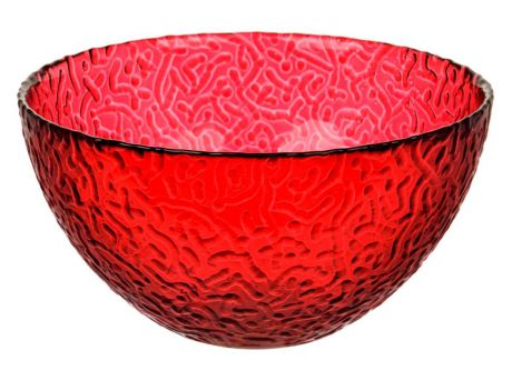Салатник NiNaGlass "Ажур", цвет: рубиновый, диаметр 12 см