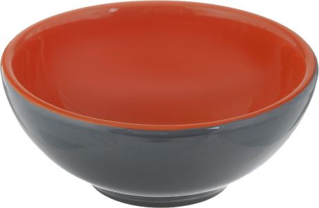 Розетка для варенья Борисовская керамика "Радуга", цвет: темно-серый, оранжевый, 200 мл
