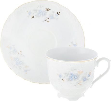 Чайная пара Cmielow "Rococo. Голубой цветок", 250 мл, 2 предмета