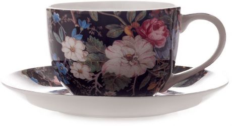 Чашка с блюдцем Maxwell & Williams "Полночные цветы", 250 мл