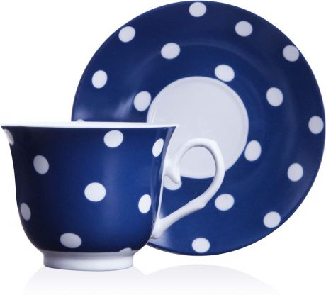 Чайная пара Loraine, цвет: белый, синий, 2 предмета. у4172