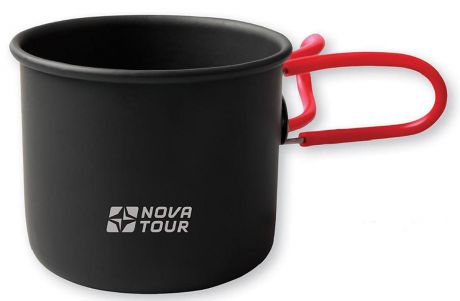 Кружка "NOVA TOUR" со складными ручками, цвет: черный, красный, 400 мл