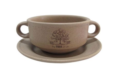 Чашка суповая Terracotta "Дерево жизни", с блюдцем, 300 мл