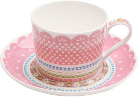 Чайная пара Maxwell & Williams "Шантильи", цвет: розовый, 250 мл, 2 предмета
