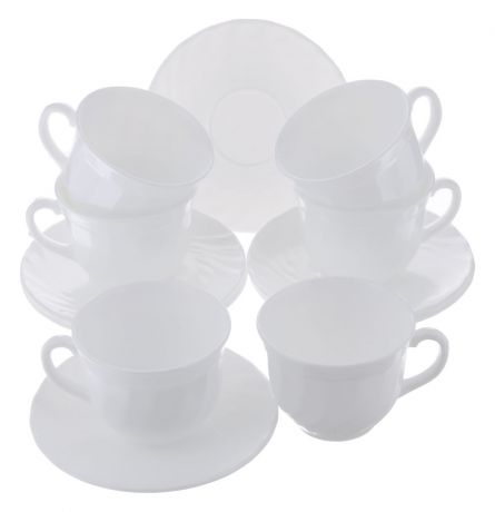 Набор чайный Luminarc "Trianon", цвет: белый, 12 предметов
