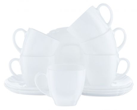 Набор чайный Luminarc "Lotusia", цвет: белый, 12 предметов