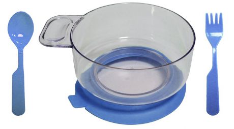 Набор детской посуды цвет синий 3 предмета 1213