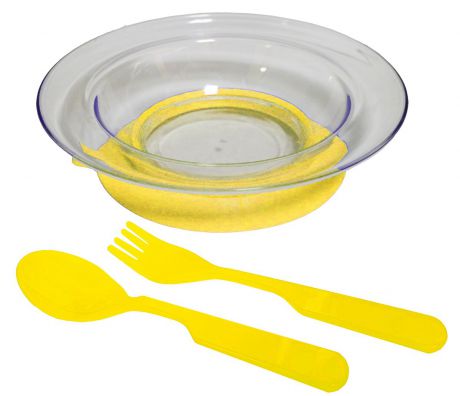 Набор детской посуды цвет желтый 3 предмета 1214