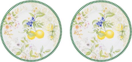 Набор тарелок Elan Gallery "Лимоны", диаметр 26 см, 2 шт