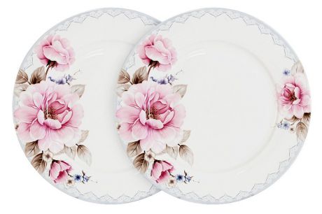 Набор обеденных тарелок Primavera "Розовый блюз", диаметр 26,5 см, 2 шт