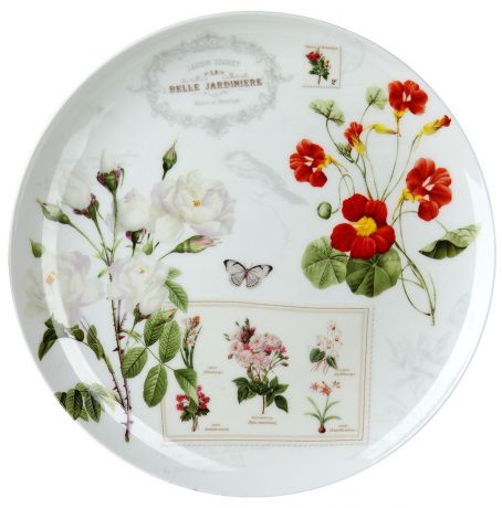 Тарелка десертная Nuova R2S "Летние цветы", диаметр 25 см