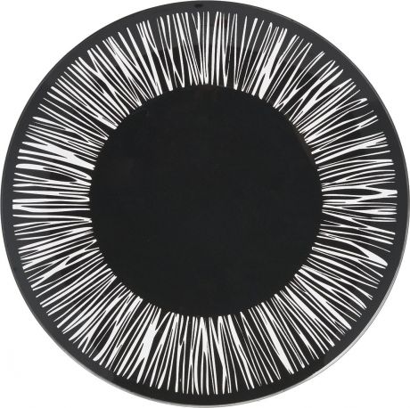Тарелка NiNaGlass "Витас", цвет: черный, диаметр 26 см