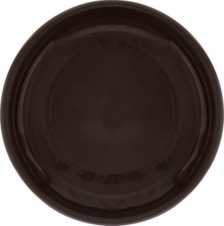 Тарелка Борисовская керамика "Старина", цвет: темно-коричневый, диаметр 18 см