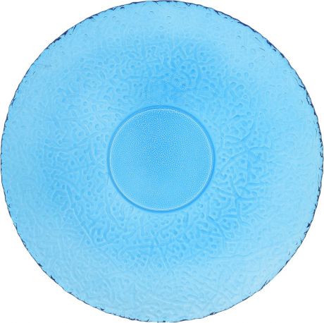 Тарелка NiNaGlass "Ажур", цвет: синий, диаметр 26 см