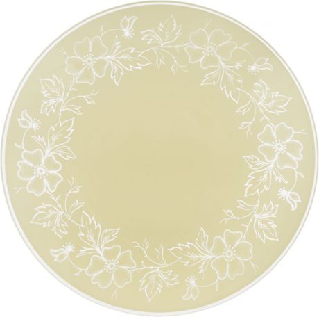 Тарелка NiNaGlass "Лара", цвет: светло-бежевый, диаметр 20 см